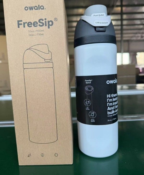 新品 OWALA 水筒 限定品 ストロー内蔵 漏れ防止 真空断熱 24oz