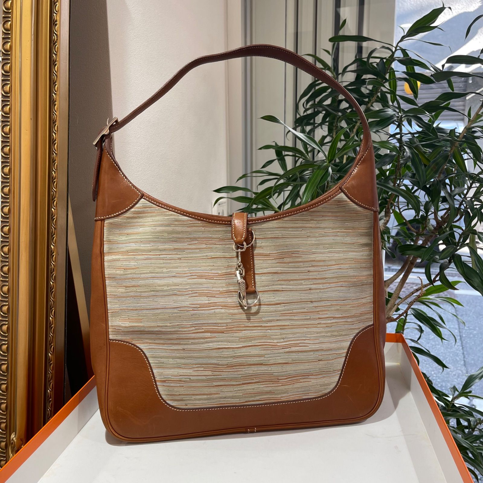 美品】HERMES エルメス トリム35 ヴィブラート×バレニア フォーブ