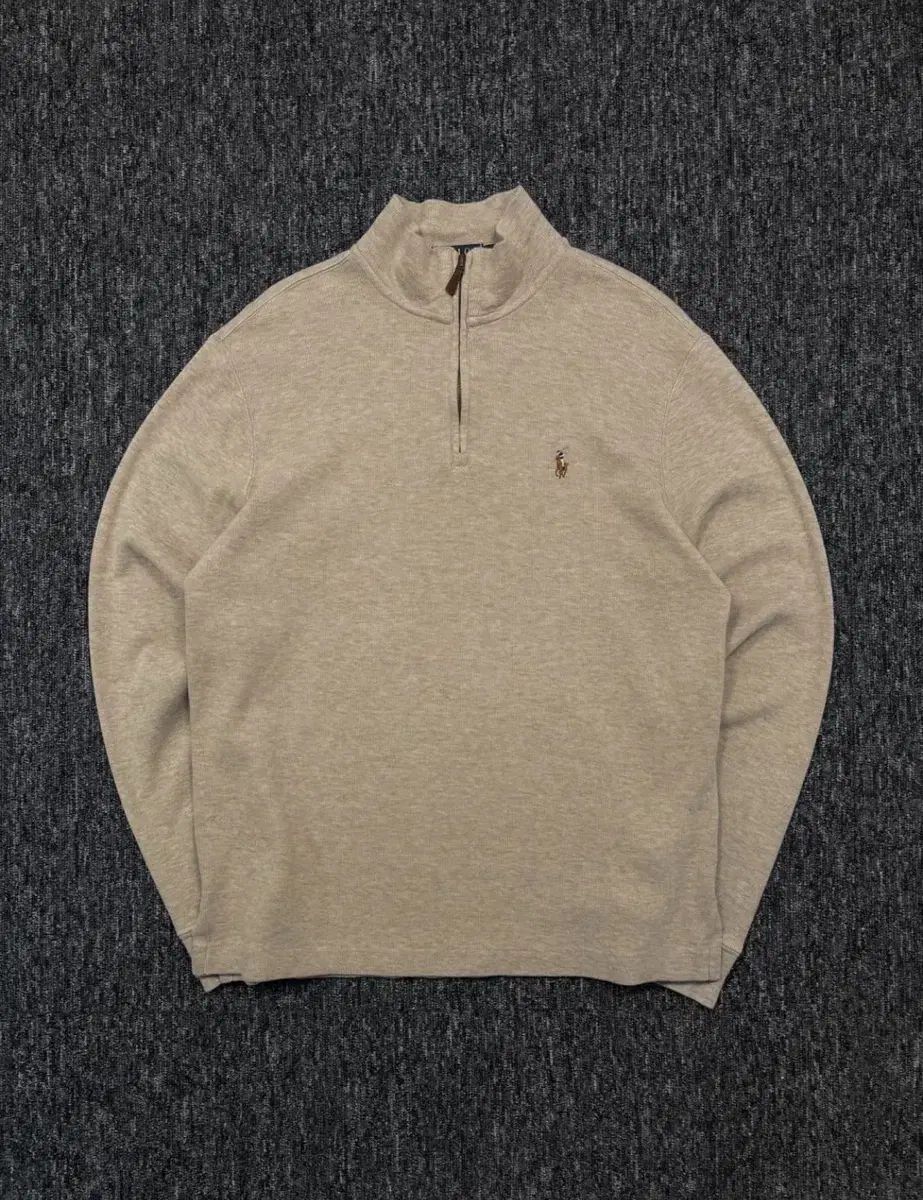 ポロラルフローレン オートミール コットン ハーフジップ