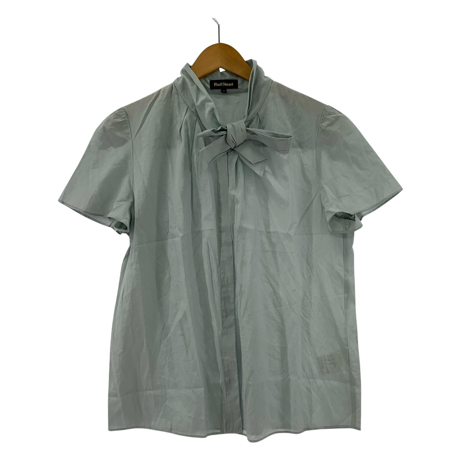 【美品】Paul Stuart ポールスチュアート シフォンボウタイブラウス PAUL STUART ポールスチュアート ボウタイブラウス size6/ライト