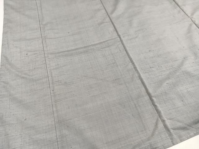 平和屋着物○結城紬 色無地 利休鼠色 正絹 逸品 AAAZ2436ph