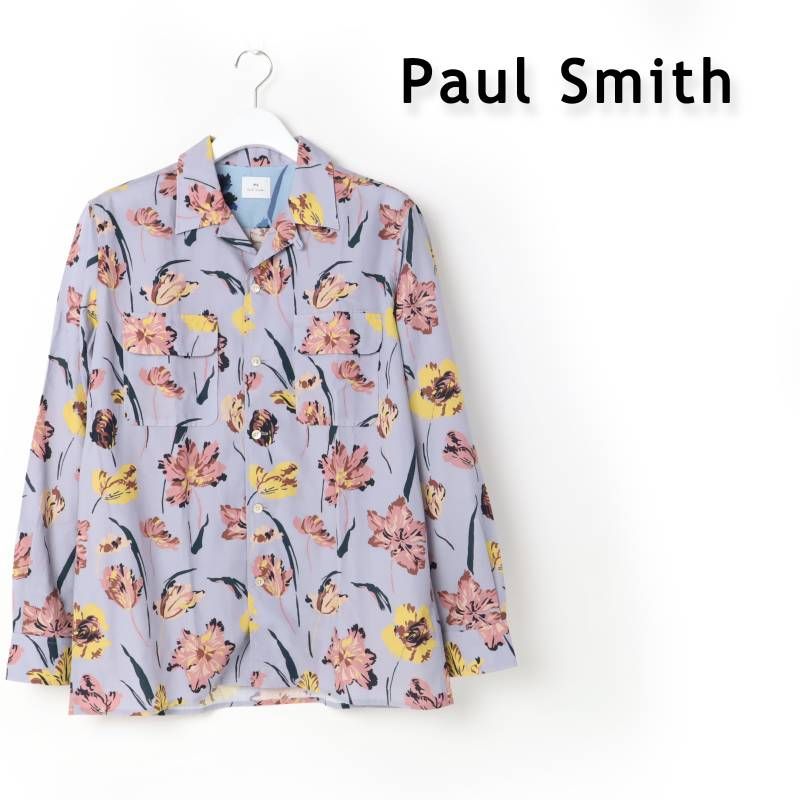 新品 PS Paul Smith ポールスミス ランダムフローラル オープンカラー