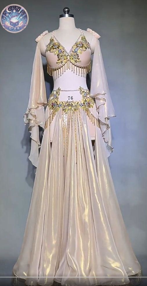 ♥ ベリーダンス衣装 セットアップ シャンパン ブラスカート オーダーメイド