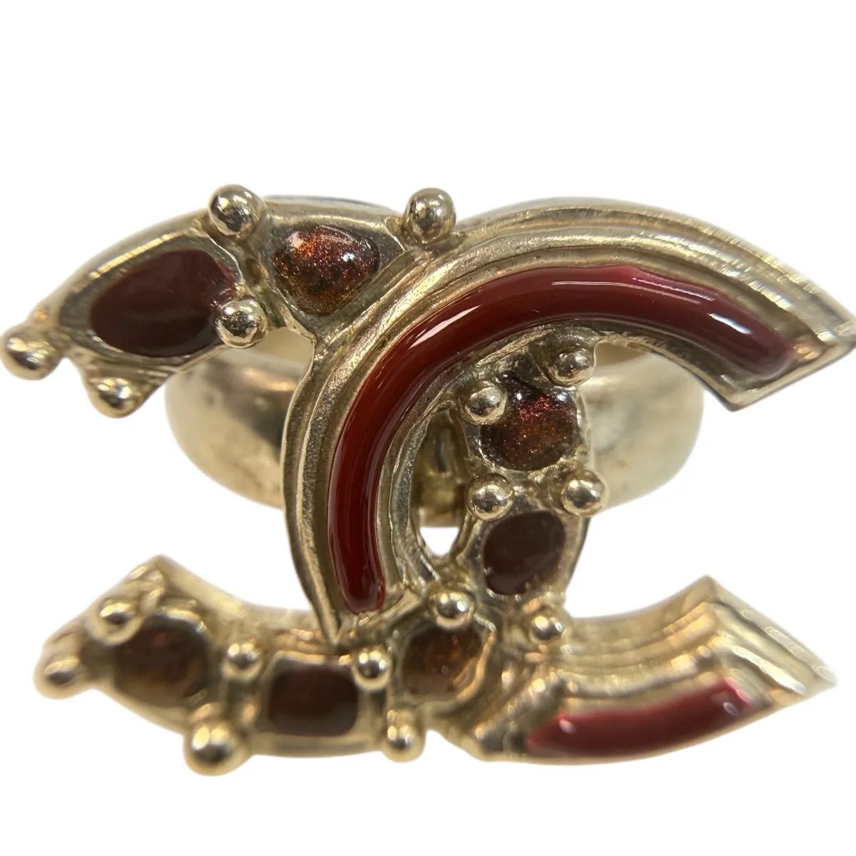 CHANEL シャネル CC ココマーク リング 10号 指輪 GP ゴールド