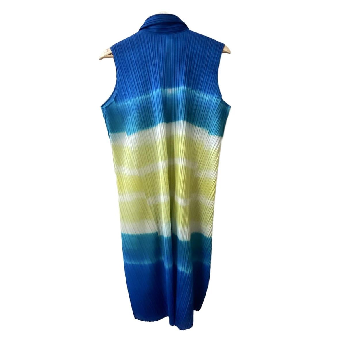 PLEATS PLEASE プリーツプリーズ ワンピース サイズ3 L レディース - ブルー×イエロー