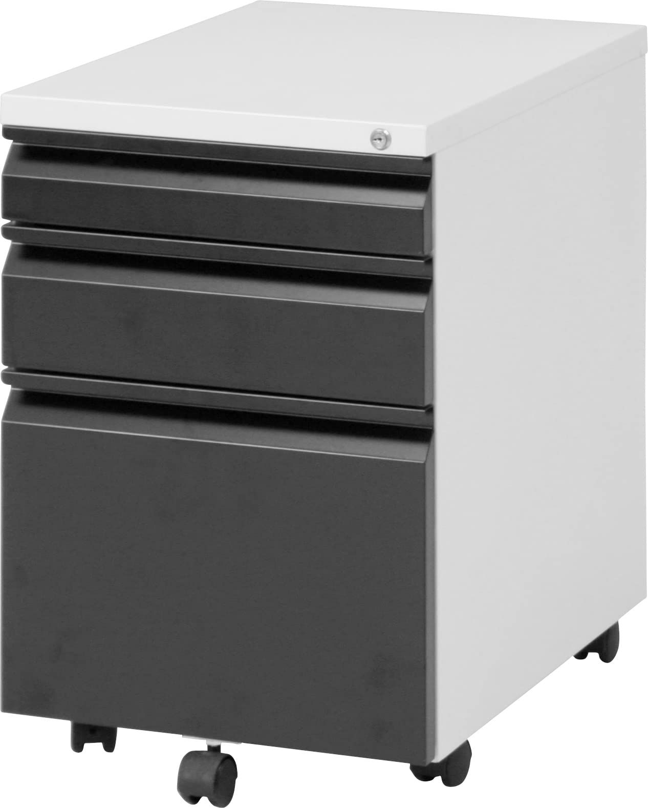 不二貿易 キャビネット デスクワゴン 3段 幅39.5cm ブラック キャスター付き 鍵付き A4対応 ルイン 84710