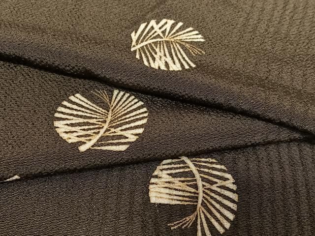 平和屋着物▽上質な小紋 単衣 舞桜扇面文 銀彩 正絹