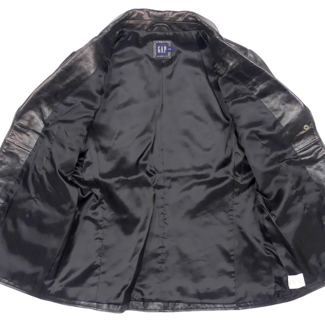 テーラードジャケット レザー GAP 黒 S 本革 メンズ ギャップ AS76