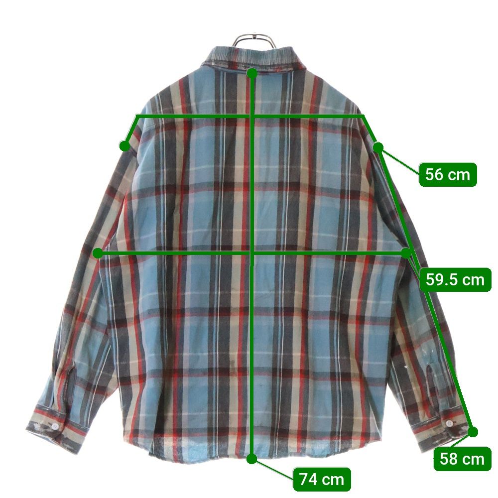 SAINT MICHAEL (セントマイケル) 25SS FLANNEL SHIRT ダメージ加工