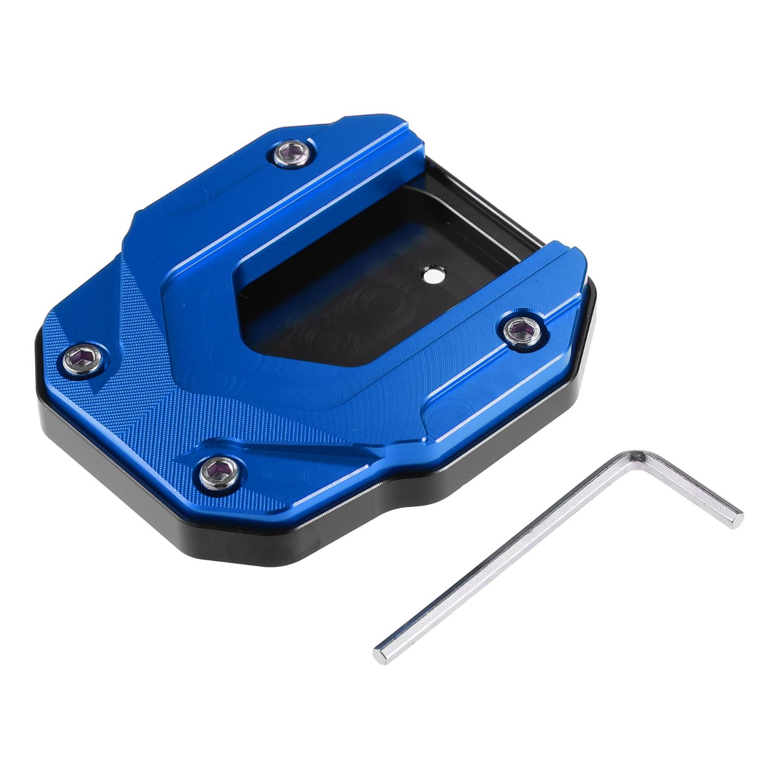 【在庫処分】アルミニウム合金 BM Wに対応 オートバイキックスタンドプレートパッド C400GTに対応 2023 オートバイエクステンションフットサポート レンチ付き uxcell ブルー ブラック 1セット