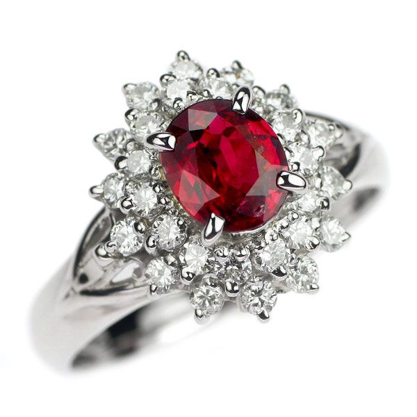 Pt900 ルビー ダイヤモンド リング 0.76ct D0.45ct - メルカリ
