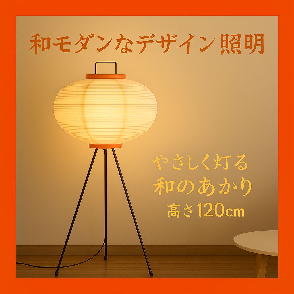 No.720 和モダン フロアライト 提灯デザイン 三脚スタンド照明 間接照明 10A