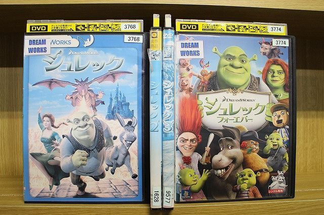 DVD シュレック 全4巻 ※ケース無し発送 レンタル落ち ZV2a