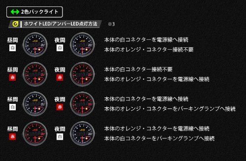 オートゲージ 日本製モーター 52mm 水温計 2色バックライト エンジェル