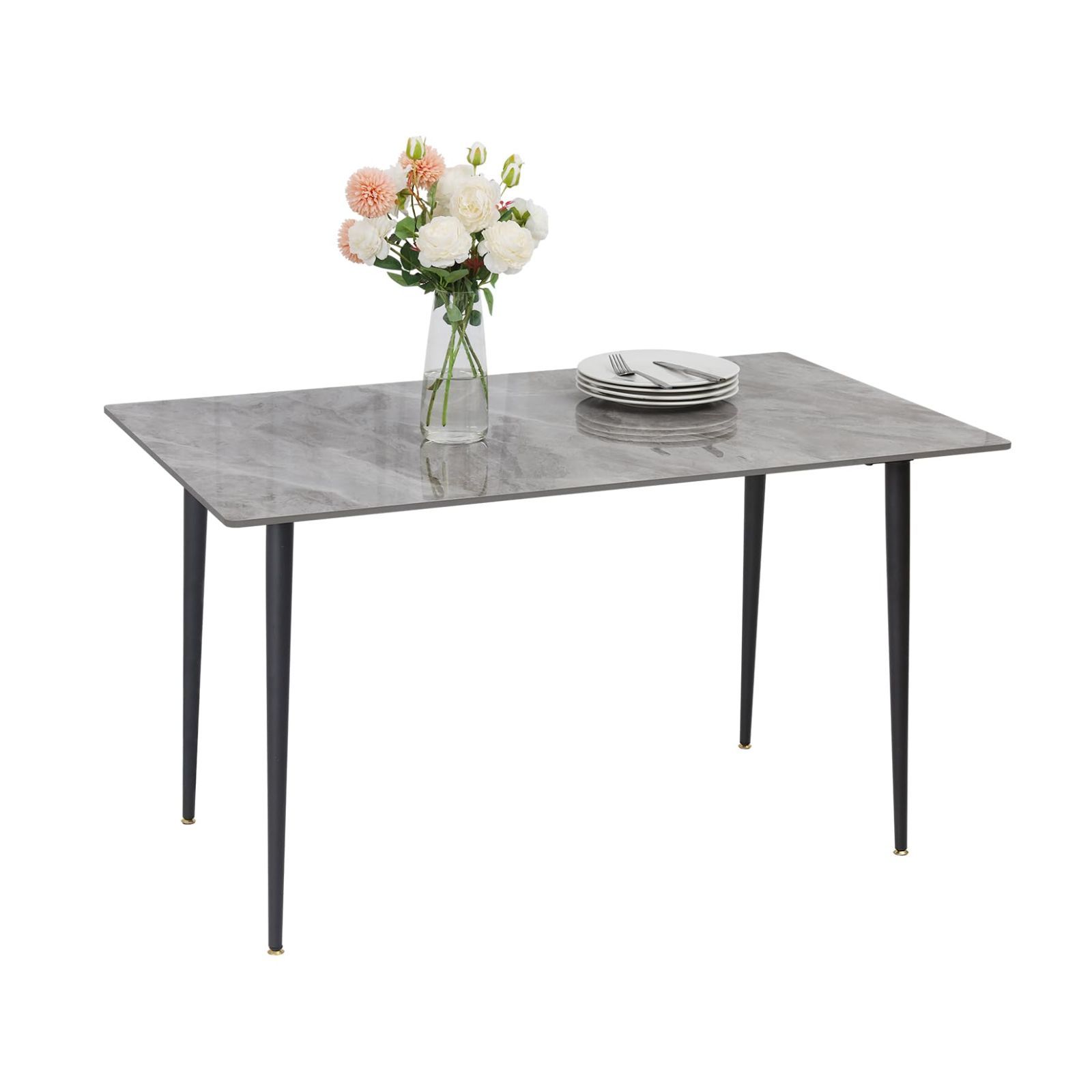 兼用 おしゃれ ダイニングテーブル グレー 120 ダイニングテーブル 高さ70cm リビング デスク 4人 大きめ 単品 業務用 机 食卓テーブル モダン 大理石 頑丈 UNHO 耐熱