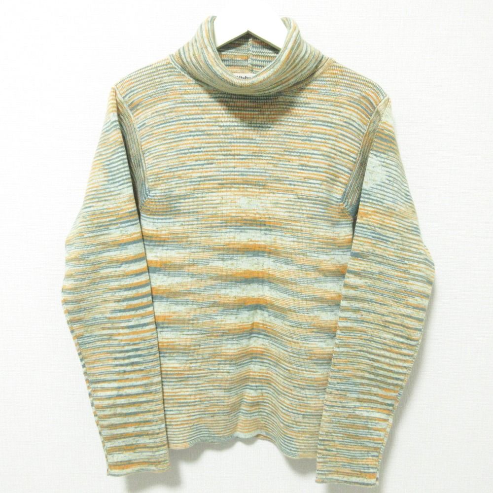 美品 21AW Misha&Puff ミーシャ＆パフ ボーダー柄 タートルネック 