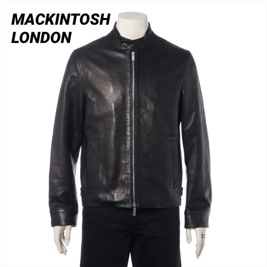 MACKINTOSH LONDON マッキントッシュロンドン ラム レザージャケット シングルライダース 40 ブラック