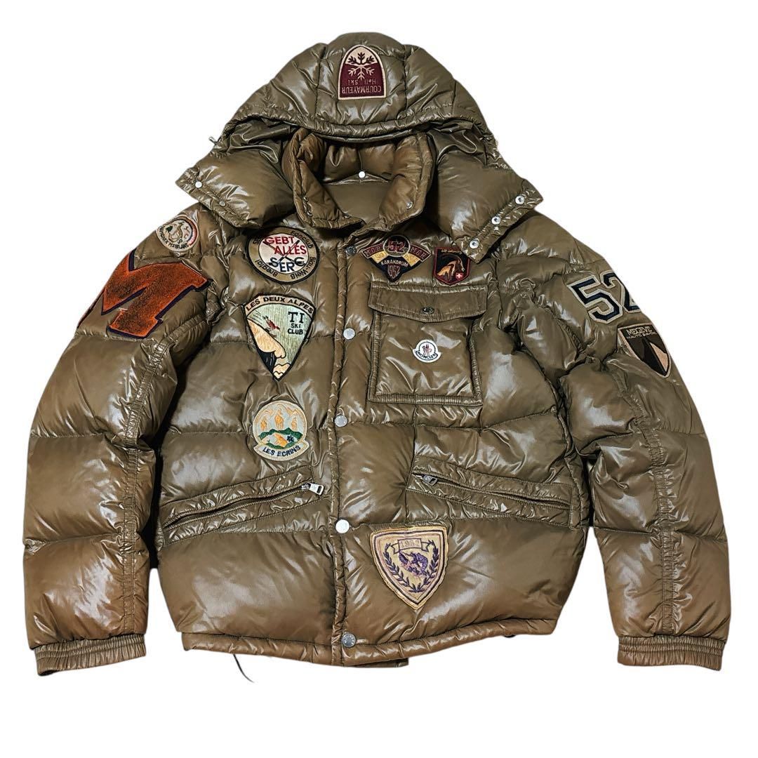 MONCLER オリーブグリーン フードダウン切替付きアウター