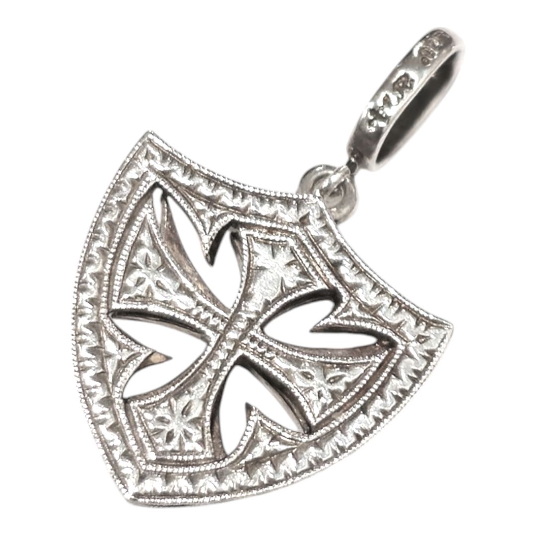 【美品】ローリーロドキン　エクストラスモールクロスシールドペンダント 美品ローリーロドキン エクストラスモールクロスシールドペンダント