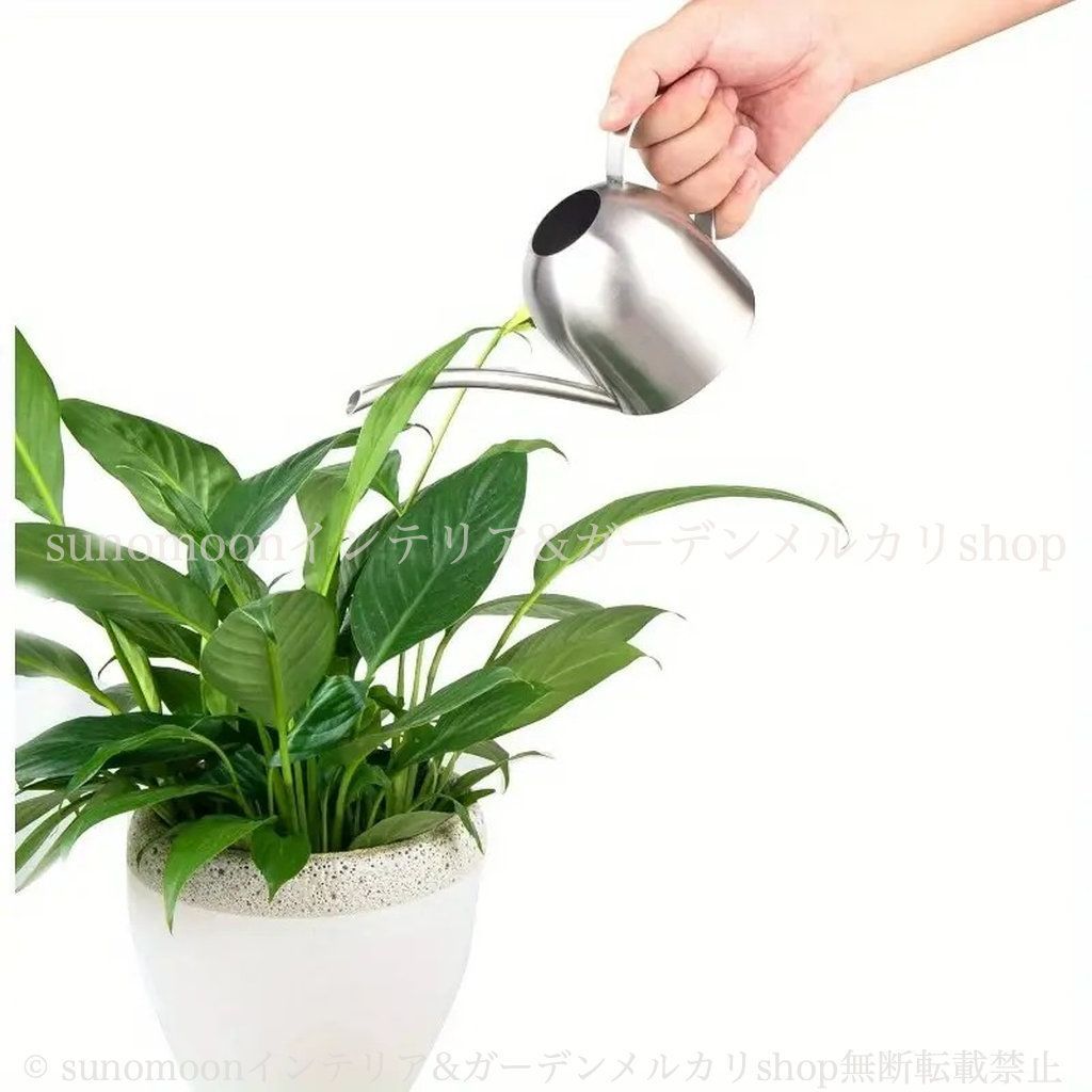 ガーデン 450ml ガーデン雑貨 お洒落 ガーデニング 庭の装飾 ステンレス シルバー シルバー おしゃれ インテリア 4-7 シンプル ジョウロ ガーデンインテリア 雑貨