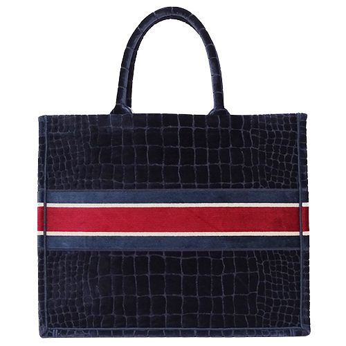 Dior ブックトート ベルベット ラージ ネイビー クリスチャンディオール クリスチャンディオール Christian Dior バッグ レディース
