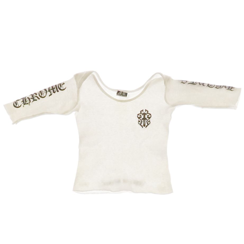 CHROME HEARTS クロムハーツ ヴァインダガー プリント 長袖シャツ カットソー キッズ ホワイト