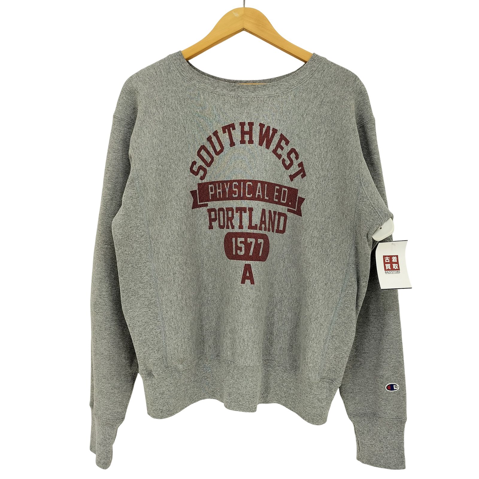 チャンピオン Champion USA製 復刻 赤 単色タグ 染み込みプリント