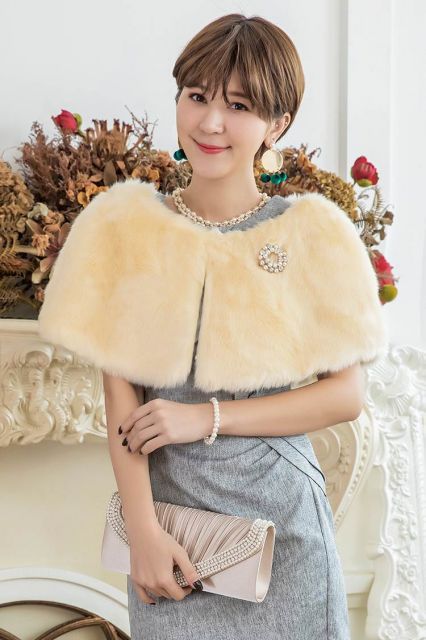 アウター ショール ケープ スモールショール 羽織り フェイクファー