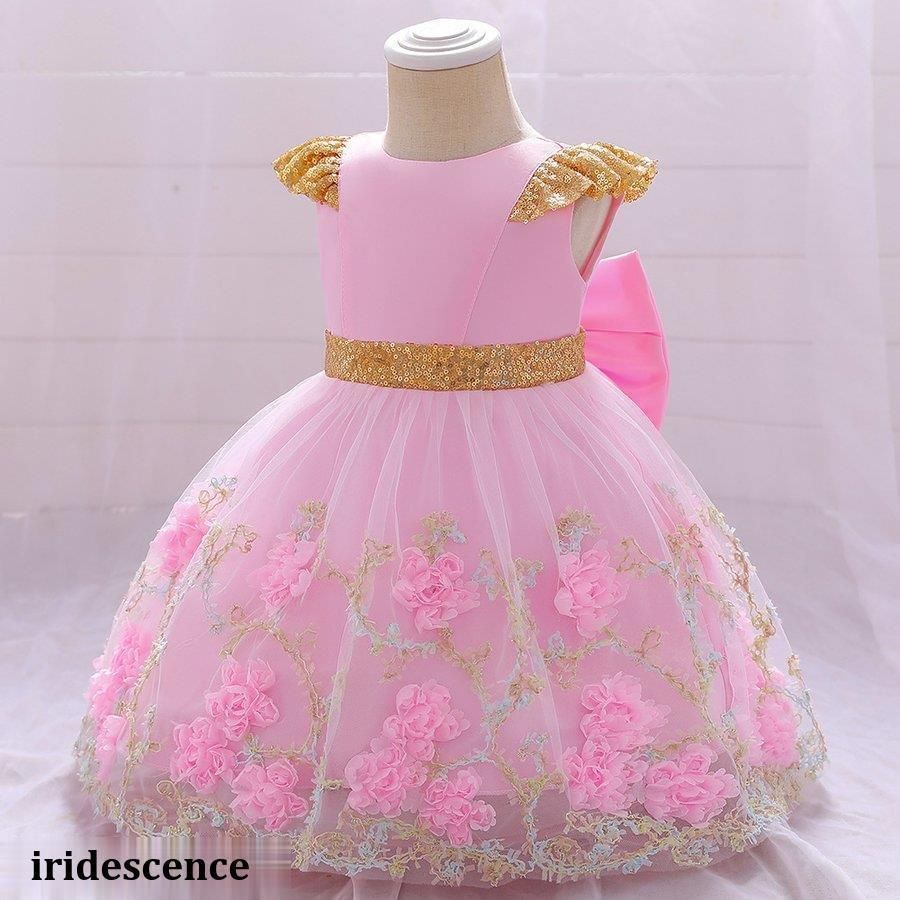 ドレス 子供 発表会 結婚式 ベビードレス ピアノ キッズ ドレス 女の子 お祝い 衣装 プリンセス フォーマルドレス ノースリブ レース 入学