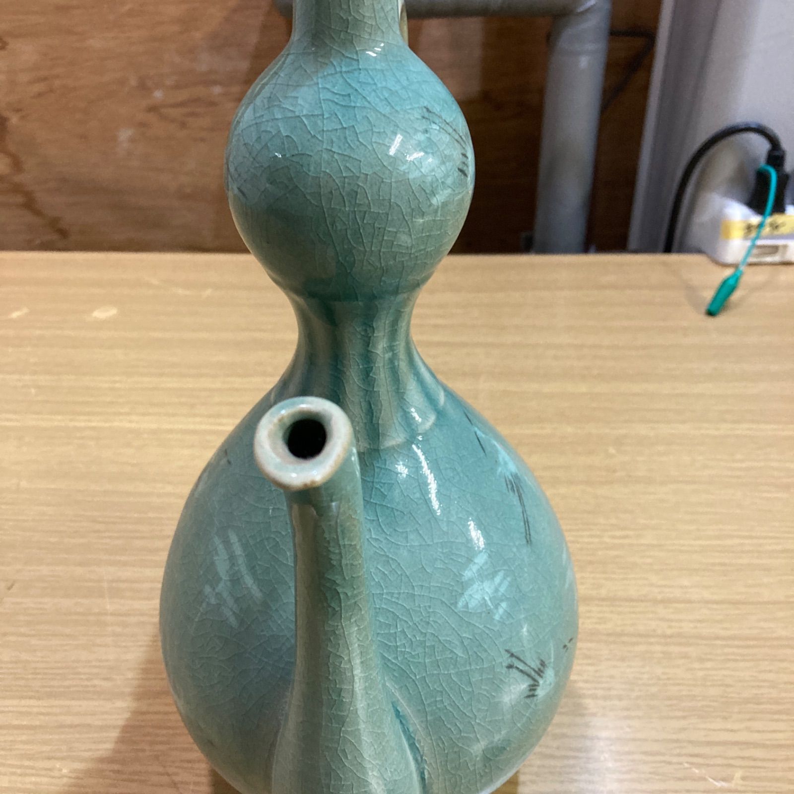 高麗青磁 筍水差し 高麗青磁 水差し 水差 茶道具 陶芸 高さ約34cm 幅約23cm 水差し