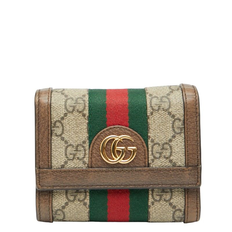 グッチ GGスプリーム オフィディア 523174 ベージュ ブラウン PVC レザー レディース GUCCI 1-0235994