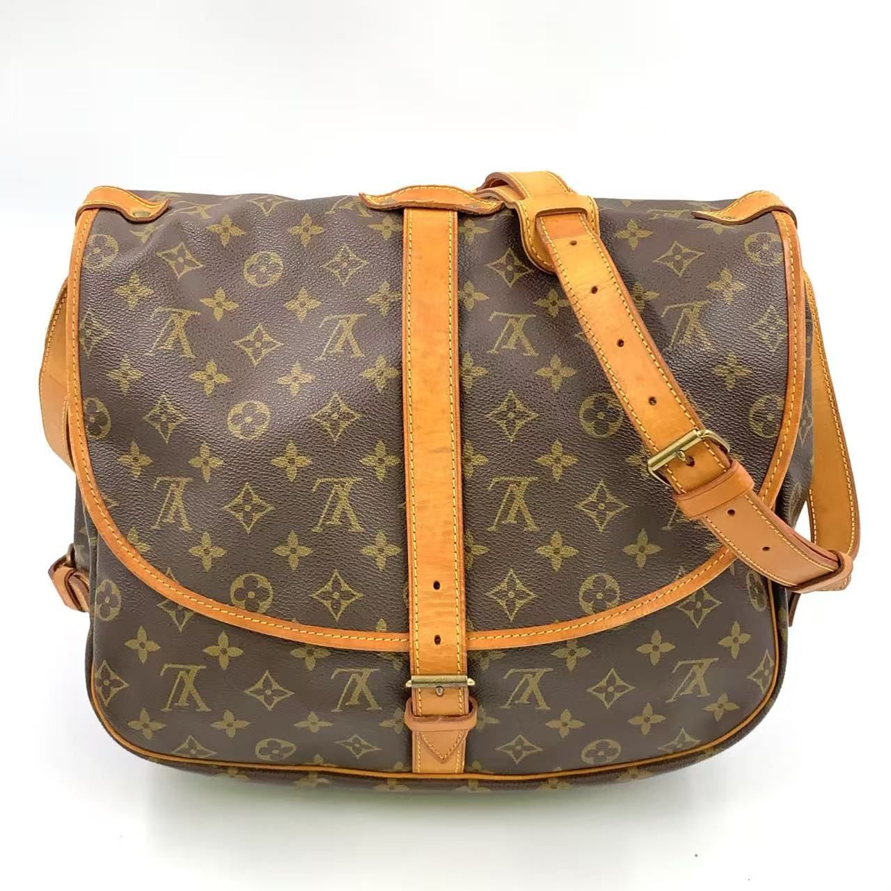 LOUIS VUITTON ソミュール35 モノグラム モノグラム レザー×PVC  