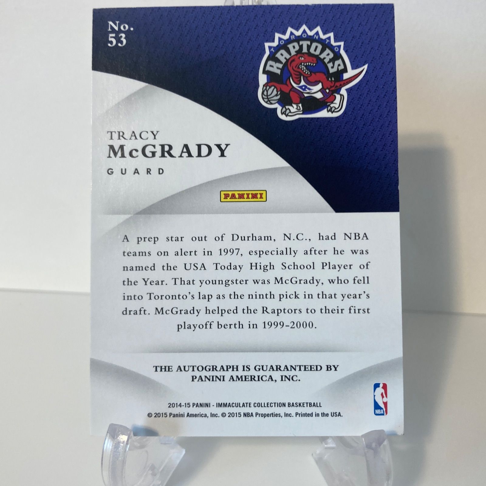 トレイシー・マグレディ 直筆サイン 限定49枚 2014-15 Panini Immaculate Tracy McGrady Immaculate  Ink Autograph Auto - メルカリ