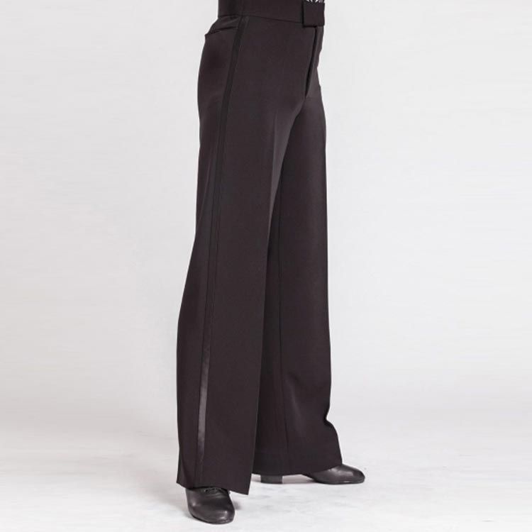 社交ダンスパンツ メンズ ダンスパンツ 男性用 モダンダンス ラテン 練習 パンツ ダンスウェア レッスン着 競技用 スラックス 黒 サイドライン 初級者 eason703 LLC-HASEGAWATOSO_COM