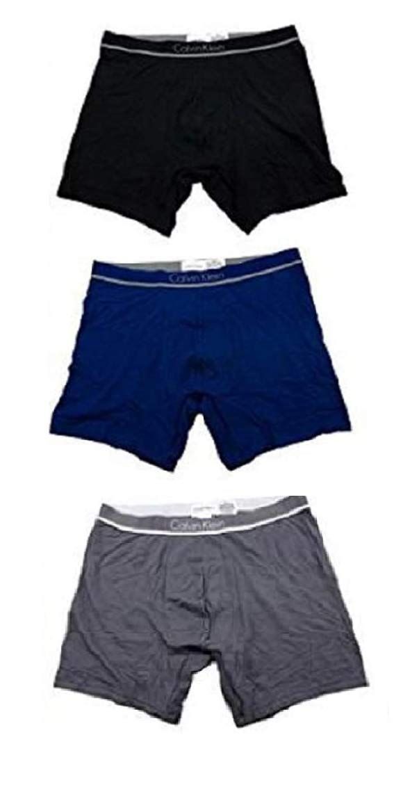 Calvin Klein 3 BOXER BRIEFS 正規品 ｶﾙﾊﾞﾝｸﾗｲﾝ ﾎﾞｸｻｰﾌﾞﾘｰﾌ ﾊﾟﾝﾂ 3枚 ｾｯﾄ (S) ブラック グレー ブルー [S]