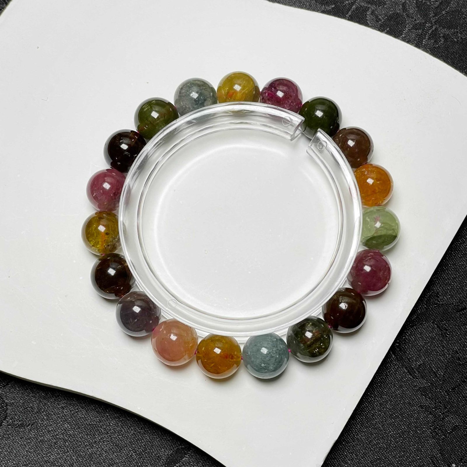 綺麗 EU製★ミックスカラートルマリン★ブレスレット パワーストーン 天然石 綺麗 貴重 幸運 贈り物 ギフト プレゼント2 約10.3-10.7mm ZB5576