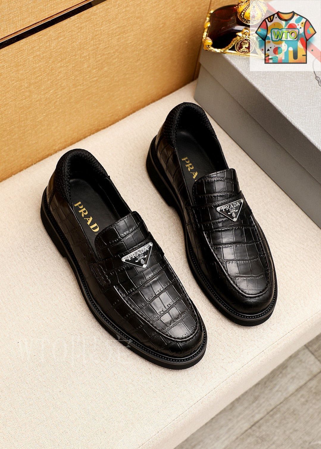 PRADA カジュアルレザーシューズ 黒 Prada レザーシューズ | ブラック | FARFETCH JP