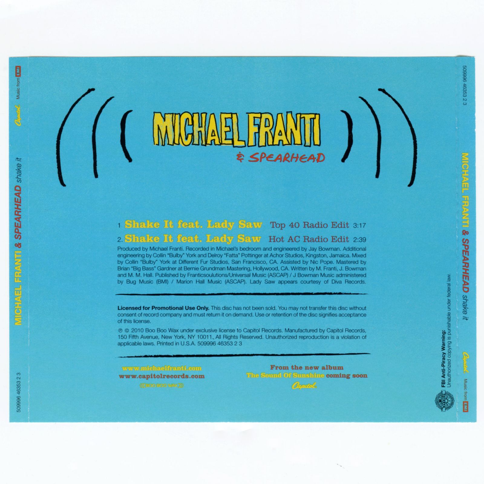 【ユーズド】Michael Franti & Spearhead / Shake It [Feat. Lady Saw] [US Org.EP][Promo CD | Capitol]