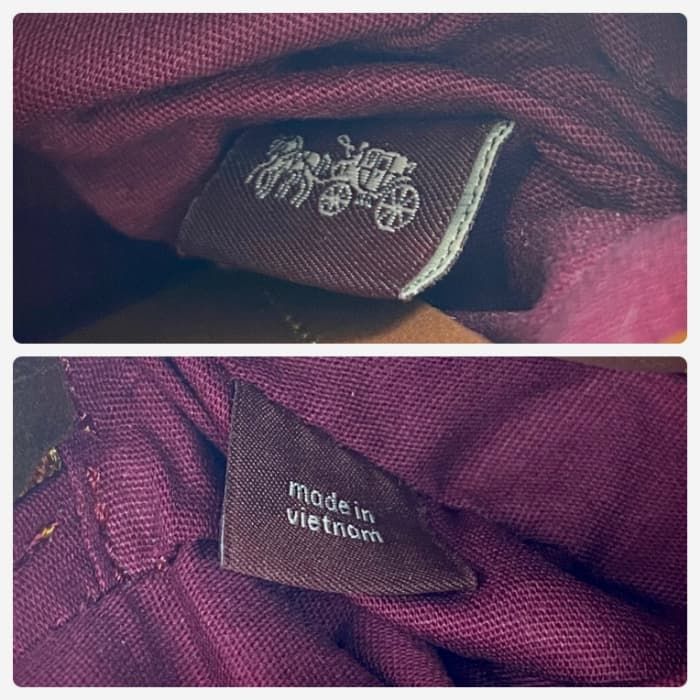 中古】美品 COACH コーチ パッチ ロゴ チャーム レザー ショルダー 