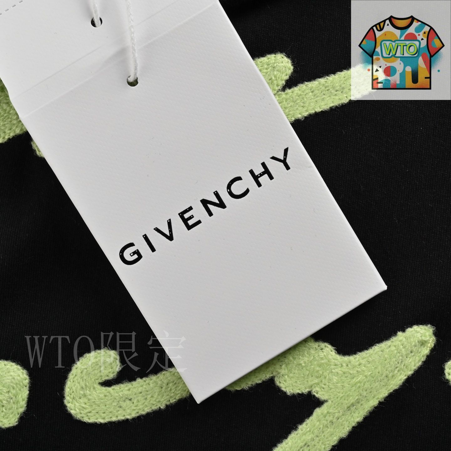 今日WTO】GIVENCHY 25ss 蛍光緑アルファベット刺繍 ショート