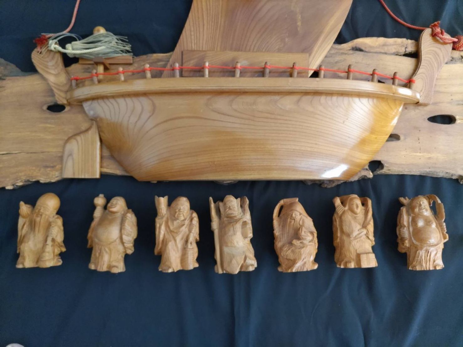 宝船と七福神一式の置物 古物品【MOマリン】 阪神タイガース公式戦