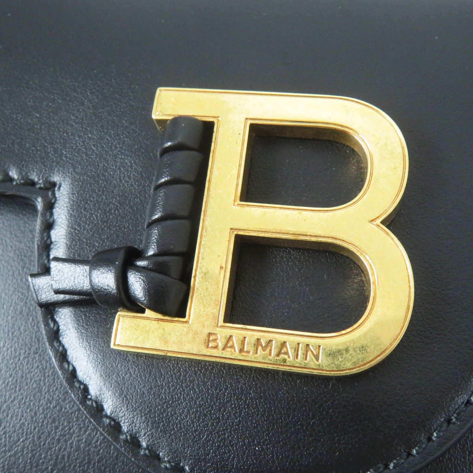 極美品◎BALMAIN バルマン DN1DG811 Bbuzz ミニバッグ レザー クロス  
