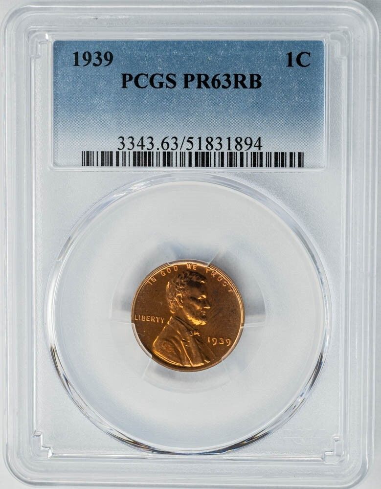 1939 Lincoln Cent 1c PR63RB PCGS 949864-4