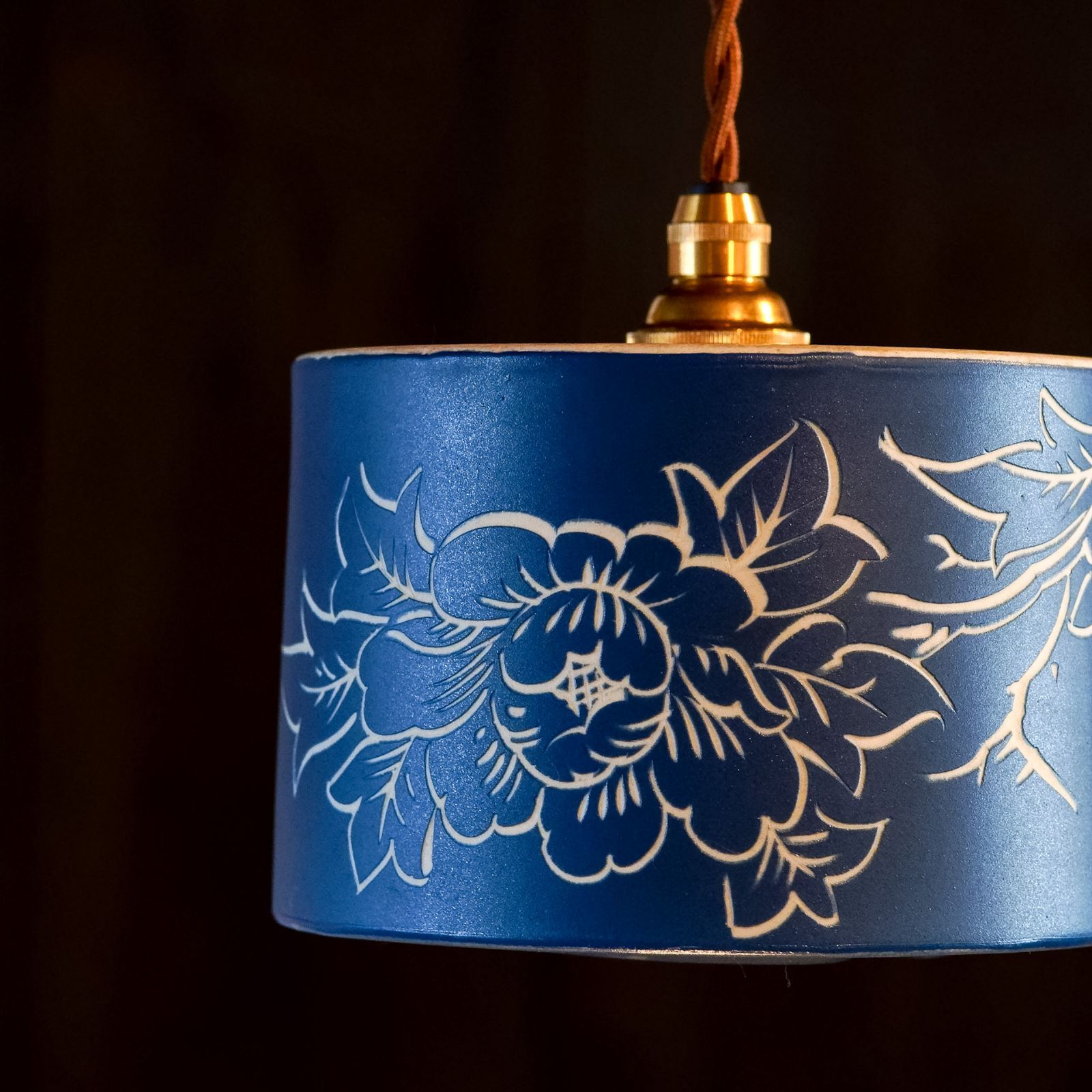瀬戸焼｜赤津焼｜マット青色｜ペンダントライト