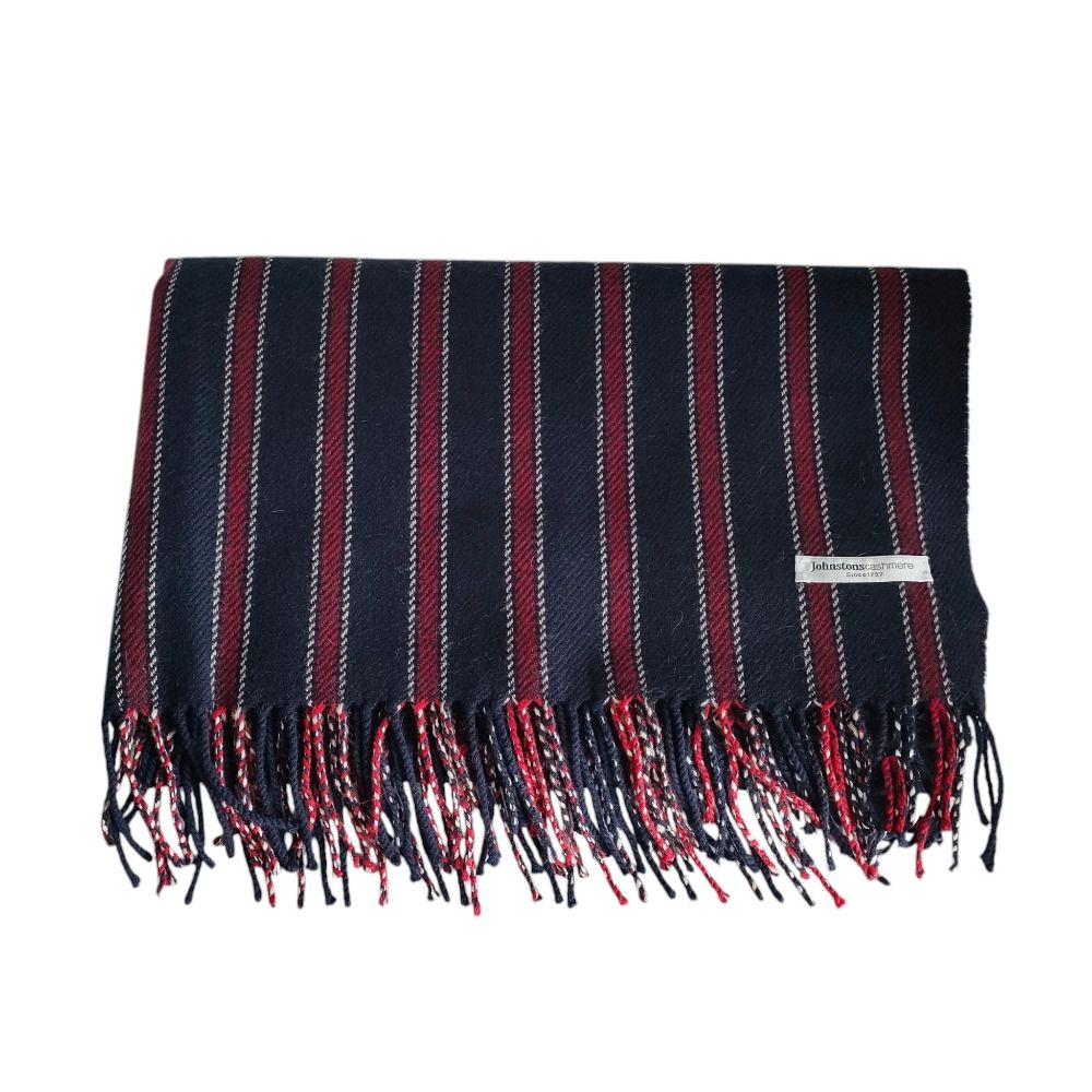 【新品未使用】ジョンストンズ マフラー カシミヤ100% ストライプ Johnstons - 美品 Johnstons ジョンストンズ ストライプ柄