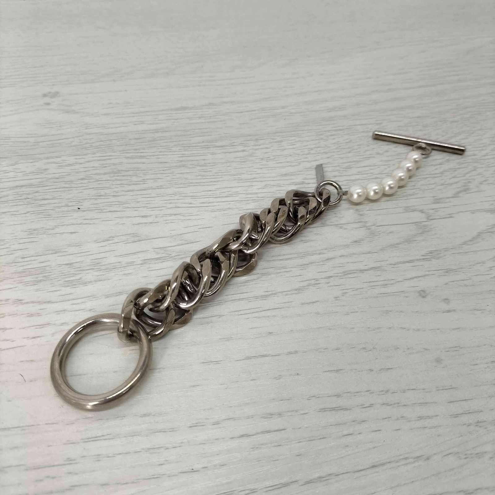 ミスタージェントルマン パール×チェーン ドッキングブレスレット メンズ ミスタージェントルマン MISTERGENTLEMAN PEARL×CHAIN BRACELET