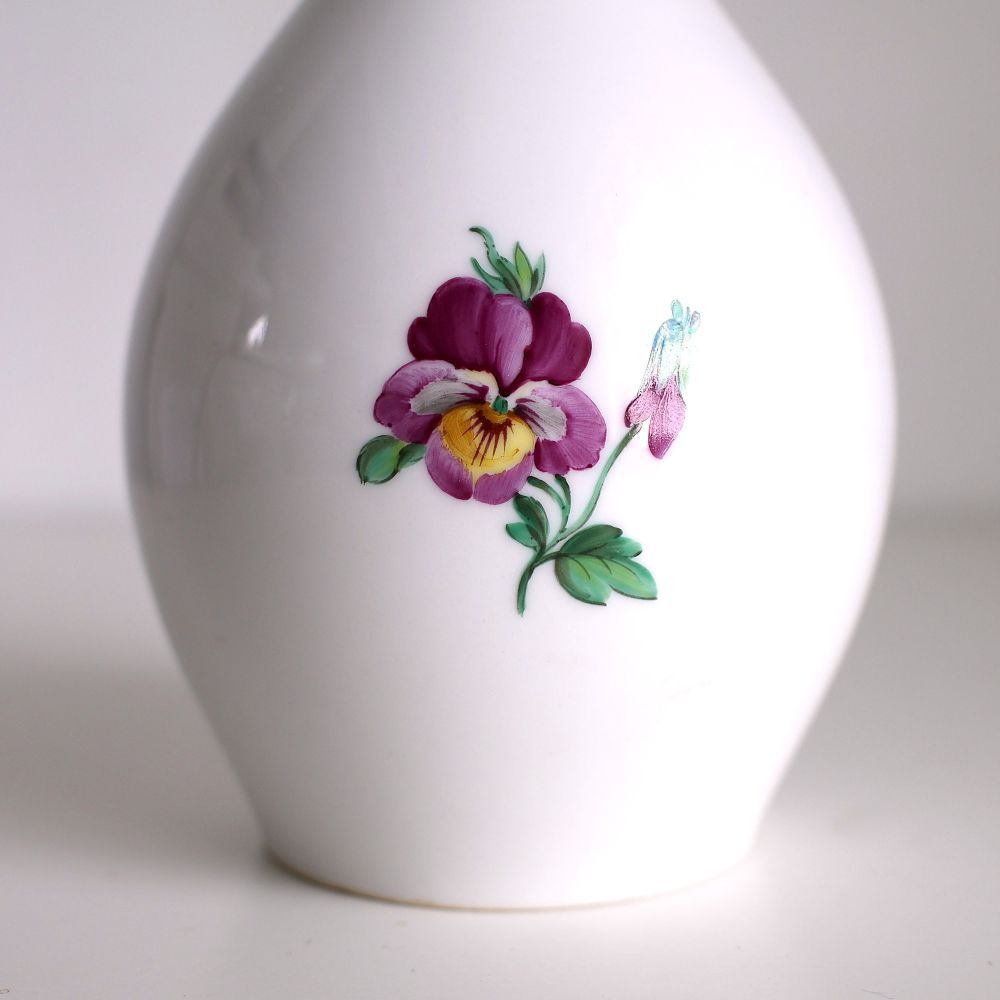 KPMベルリン王立磁器製陶所 色絵花文花瓶 送料無料 マイセン
