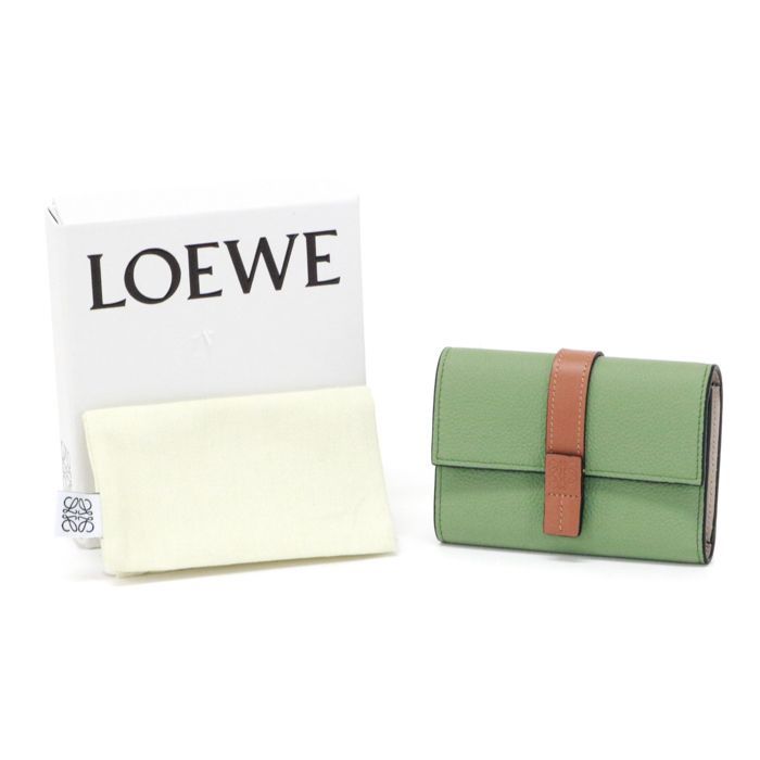 LOEWE 三つ折り財布 アナグラム バーティカル ウォレット サンド