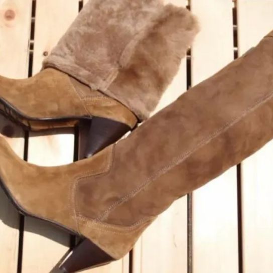 CORSOROMA9 コルソローマ 2Wayショートブーツ スエード ボア ベージュ 23cm イタリア製 KIN-KAAI_COM