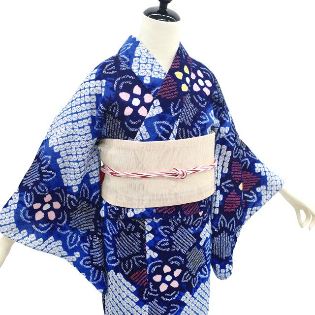 有松鳴海本絞り　浴衣　ゆかた　蝶　　　中古　ゆかた　⑧ 有松鳴海本絞り 浴衣 ゆかた 蝶 中古 ゆかた ⑧